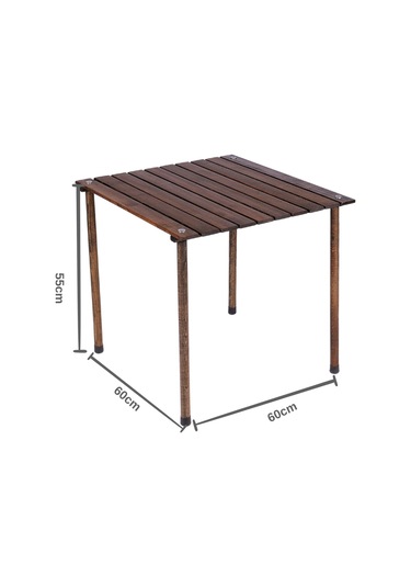 Bag The Joy Ahşap Masa Sandalye Seti Antrasit-Lacivert-60 60 55cm Kahverengi - Lacivert