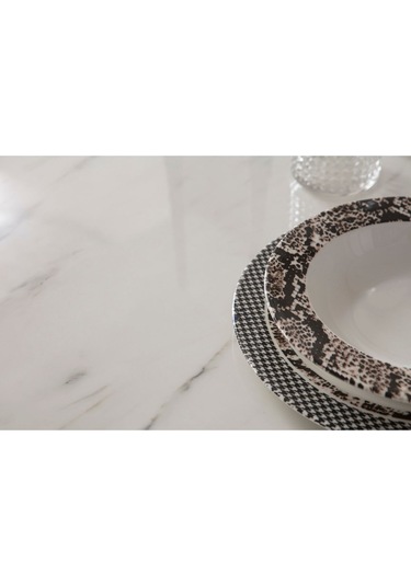 Parian Yemek Masası Takımı 6 Kişilik Beyaz