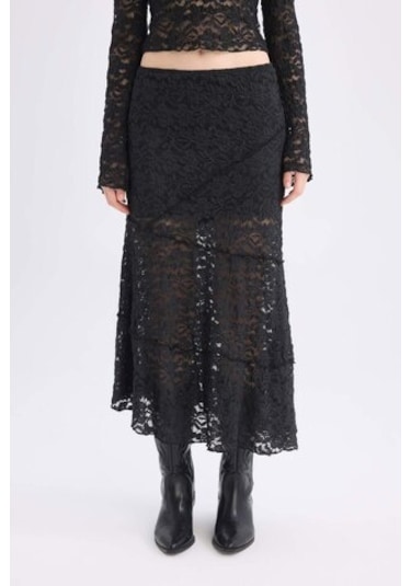 Defacto Coool A Form Yüksek Bel Dantel Maxi Etek E1795ax24wnbk81 Siyah
