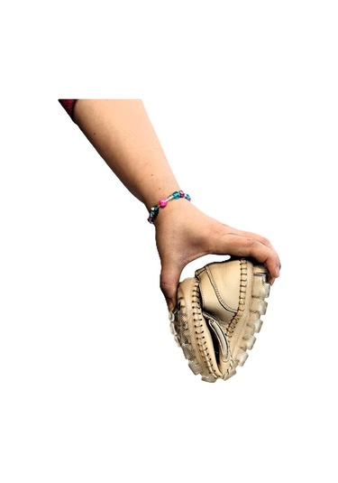 Voyager 9871 Bej Hakiki Deri Boncuklu Bayan Ayakkabı Bej