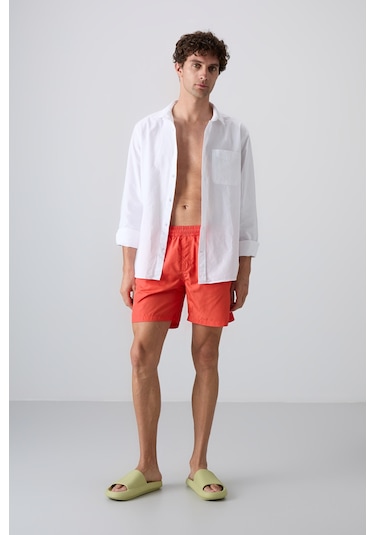 Tommylife Tommy Life Oranj Hızlı Kuruyan Standart Fit Erkek Deniz Şortu - 81237 Oranj Turuncu