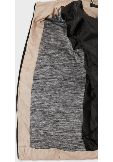 Buratti Dik Yaka Fermuarlı Cepli Slim Fit Şişme Erkek Mont 649002 Vizon