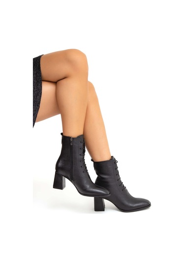 Tamer Tanca Kadın Hakiki Deri Siyah Bot 922 23k10502 Bn Bot Sk22/23 Sıyah Gyk Siyah