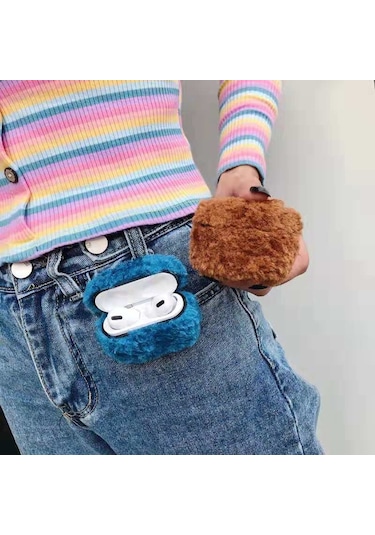Airpods Uyumlu Pro Peluş Bluetooth Kulaklık Koruyucu Kılıf İçin Pembe Mor Pembe Mor