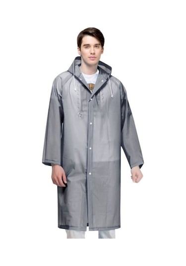 Unisex Gri Eva Kumaş Su Rüzgar Geçirmez Yağmurluk Çok Renkli