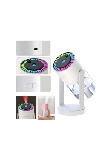 Yıldızlı Projektör Hava Nemlendirici Ultrasonik Buhar Ve Rgb Işık Düz Renkli