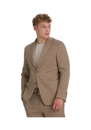 Vizon Regular Fit Mono Yaka Pamuklu Takım Elbise 34354 Vizon