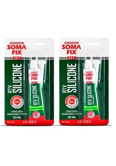 Somafix 2 Adet 50 Ml Kırmızı Tüp Rtv Silikon Sıvı Conta 350 ºc