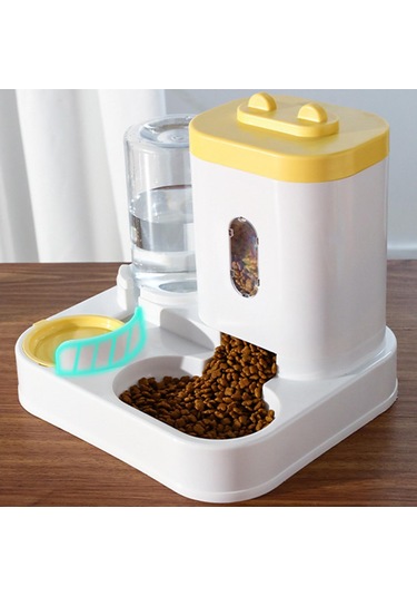 Homyl Tavşanlar Için 2'si 1 Arada Otomatik Pet Suluk Sarı