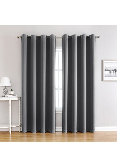 Hangfox İki Parça Polyester Işık Engel Perde: Isı Yalıtımı, Gürültü Azaltma, Özel Delikli, Ev Ve Ofis İçin Mavi/siyah/koyu Gri Diğer