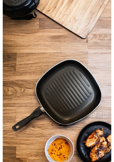 Ragnar Grill Izgara Tavası - 26 Cm Çizgili Yanmaz Yapışmaz Granit