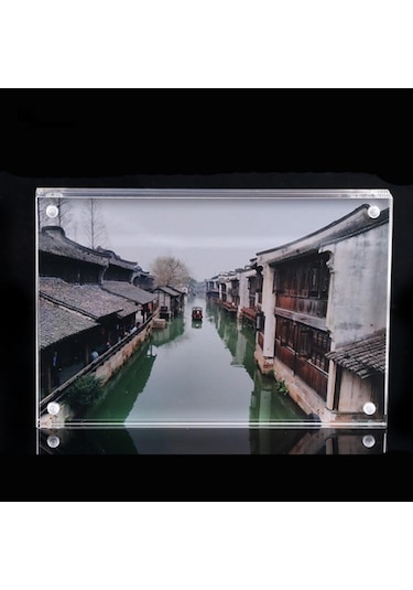 Sones Manyetik Akrilik Şeffaf Dikdörtgen Fotoğraf Çerçevesi Yaratıcı Doğum Günü Fotoğraf Çerçevesi, Boyut: 128x178mm