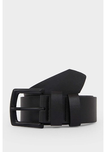 Defacto Erkek Dikdörtgen Toka Suni Deri Günlük Kemer F6806axnsbk27 Siyah