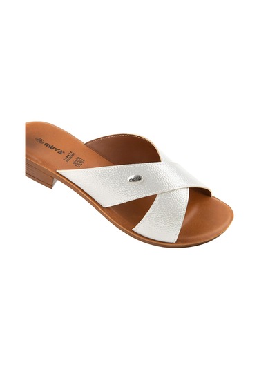 Muya Costa 35004 Kadın Abiye Terlik Beyaz Beyaz