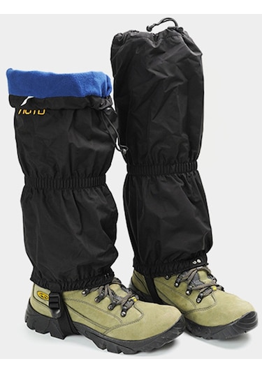 Aotu 1 Çift Su Geçirmez Çorap Oxford Kumaş Bacak Kapak Koruyucu Açık Yürüyüş Tırmanma Kayak İçin Siyah