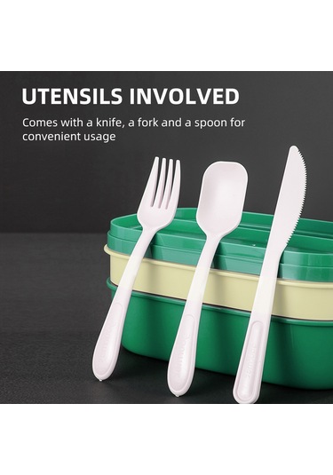 Springsun Yeşil Pp5 1.9l 8 Bölmeli Leak-proof Bento Kutusu, Mikrodalga Uyumlu, Çamaşır Makinesi Güvenli, Çocuk-öğrenci-çalışanlar İçin, Çatal-kıyma- Kaşık Dahil, Yemek Saklama Kutusu Yeşil