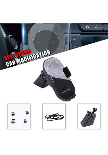 Araç Kablosuz Şarj Cihazı Araç Montajlı Telefon Otomatik Tutucu Hızlı Şarj Evrensel -