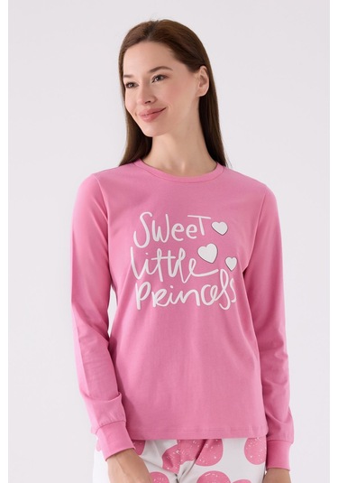 Roly Poly 3470 Sweet Little Princess Kadın Karanfil Uzun Kol Pijama Takım 001