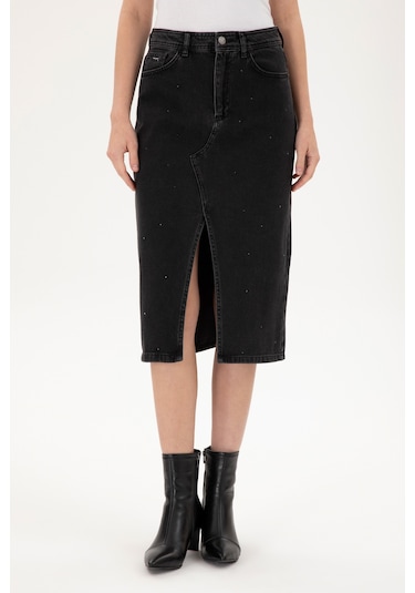 U.s. Polo Assn. Kadın Siyah Etek Jean 50295993-dn0027 Siyah -