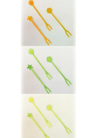 Plastik Cin / Cips / Meyve / Baklava / Sunum Çatalı 100 Adet Çok Renkli
