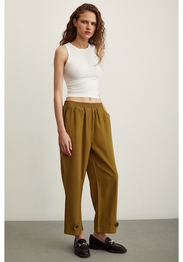 Never More Lastikli Salaş Pantolon Haki