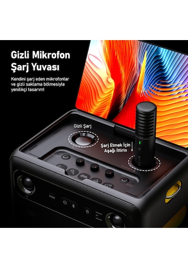 Ikarao Break X2 300 W 10" Taşınabilir Karaoke Bluetooth Hoparlör Seti