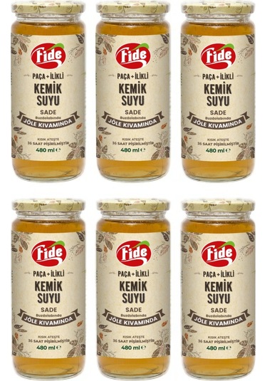 Fide Paça + İlikli Kemik Suyu Jöle Kıvamında Sade 6 x 480 ML