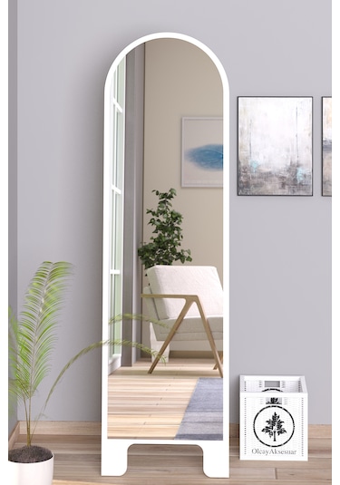 Beyaz 150x43 Cm Ayaklı Tek Kubbeli Salon Antre Çocuk Odası Banyo Beyaz