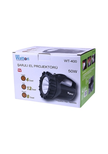 Watton Wt-400 Şarjlı 50 W Büyük  Fener Siyah