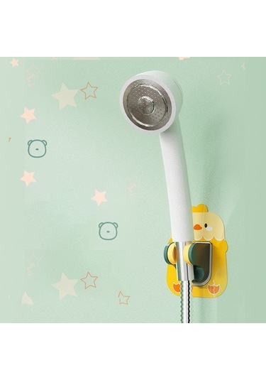 Primepickings Pembe Tavşan Ayarlanabilir Banyo Duş Kafa Tutucu Yumruksuz Duş Braketleri Duvara Monte Duş 2 Katlı Gri