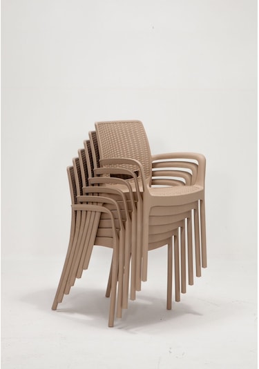 Rattan Cappucino Kollu 4 Sandalye Masa Takımı - Bahçe&balkon&teras Kahverengi