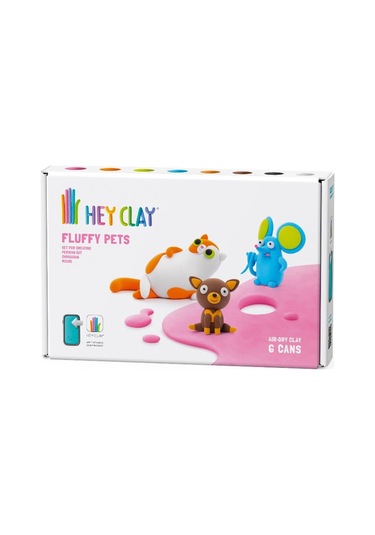 Hey Clay Hava İle Kuruyan Kil 6'lı Kutu - Sevimli Evcil Hayvanlar İran Kedisi, Fare, Chihuahua