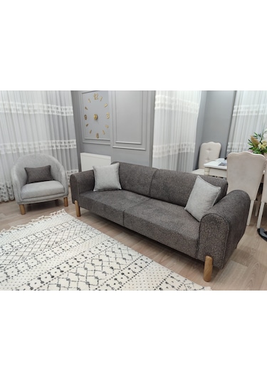 Mimoza Bohem Koltuk Takımı Antrasit - Gri