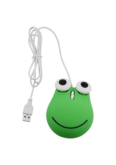 Xindoker Yeşil Kurbağa Desenli Ergonomik Kablolu Fare - Keskin Optik Takip, Konforlu Tutuş, Bilgisayar Ve Dizüstü Uyumlu