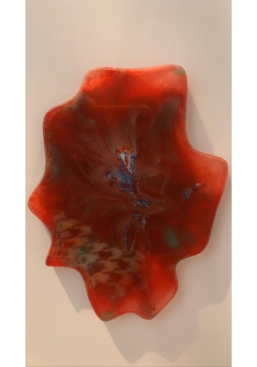 Mavi Yeşil Kırmızı Beyaz Ebruli Geometrik Epoksi Bardak Altlığı Mavi - Yeşil - Kırmızı - Beyaz