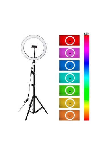 Thentech Telefon Kamera Uyumlu Yuvarlak Rgb Işıklı Led Işık