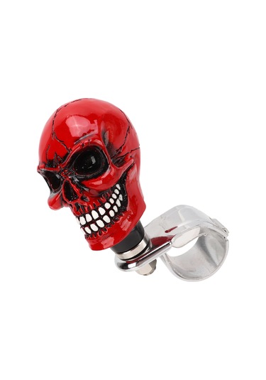 Lemestar Kafa Kelle Desenli Geri Vites Kontrol Kolu, Otomobil Kamyon Traktör Bot Uyumlu, Sürüşü Kolaylaştırıcı, Kaymazsız El Tutucu, Kırılmaz Metal Reçine, Kırmızı Kırmızı