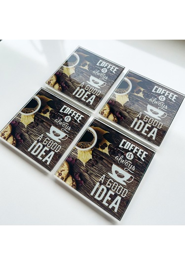 Decorita Cam Bardak Altlığı | Always Good Idea | 4'lü Takım Çok Renkli
