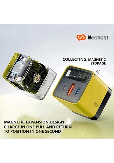 Fochsia En Yeni Gan Teknolojisi 60w 3 Portlu Hızlı Şarj Cihazı 30 Dakikada Şarj Edilebilir Üçlü Port Usb C İle Iphone Samsung Ipad Uyumlu