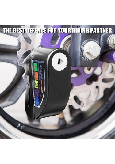 Sarı 110 Desibel Motosiklet Alarm Disk Fren Kilidi, Bisiklet Ve Elektrikli Scooter Kilit