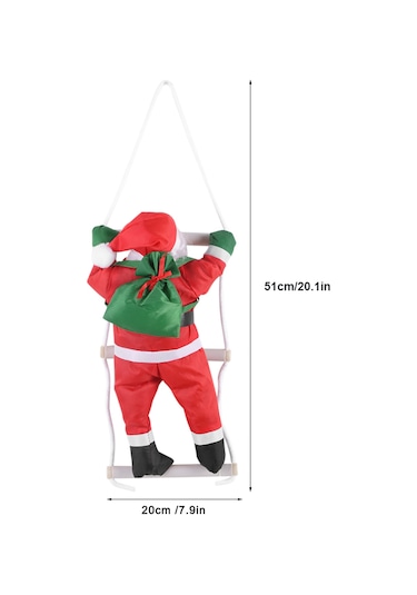 Yaozixa Noel Gönüllüsü Merdivenle Tırmanan Santaclaus Dekorasyonu - Ev Ve Bahçe Noel Atmosferi Oluşturucu Taçlık