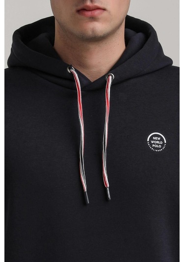 Kapüşonlu Lacivert Slim Fit Full-zip Sweatshirt 24fwm64084 Lacivert