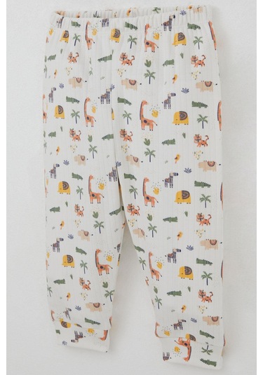 Breeze Erkek Bebek Pijama Takımı Bebek Hayvanat Bahçesi 4 Ay-1 Yaş, Ekru Ekru