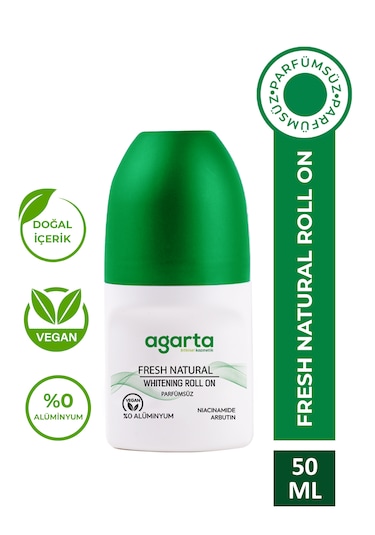 Agarta Fresh Natural Ter Kokusu Önleyici 24 Saat Etkili Beyazlatıcı Unisex Roll-On 50 ML