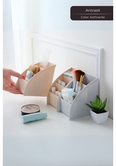 Lüks Makeup Ruj, Rimel, Oje Düzenleyici Organizer, Ruj Standı, Antrasit Çok Renkli