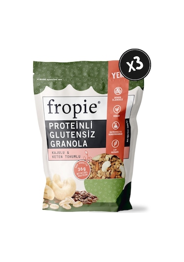 Fropie Proteinli Glutensiz Granola Kaju & Keten Tohumu 3 x 240 G