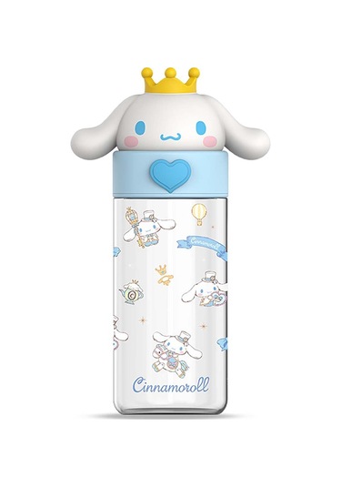 Kawaii Çizgi Film Su Şişesi, 500ml Sevimli Anime Portatif İçme Şişesi Açık Hava, Ofis, Seyahat, Doğum Günü Hediye Köpeği Siyah