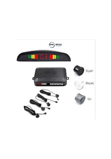 Park Sensörü Dijital Ekranlı Araç Ses İkazlı 22 Mm 4 Renk Siyah N11.405