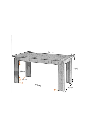 Pasific Home Huqqa Açılır Yemek Masası, Koyu Meşe