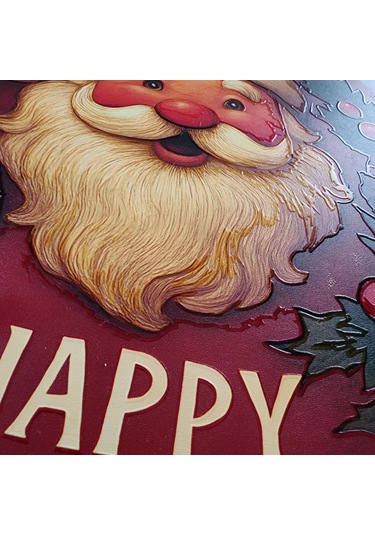 Noel Baba Kapı Ve Duvar Süsü Happy New Year 30x30